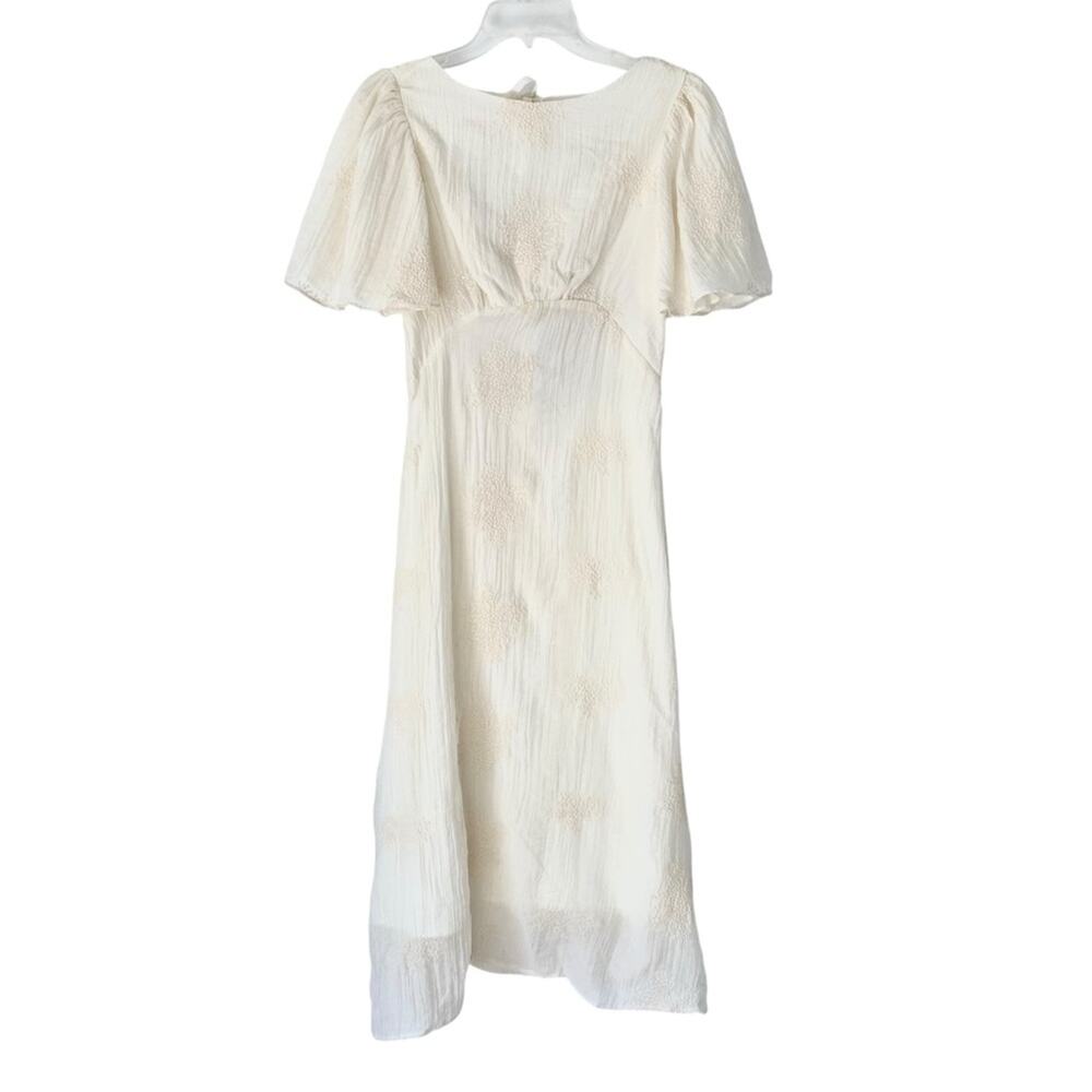 Nap Loungewear Cream Cotton Embroidered Midi Dress NWTs size small